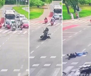 Ruszył, stanął dęba i wylądował na asfalcie. Wszystko się nagrało. Policja nie miała litości dla motocyklisty