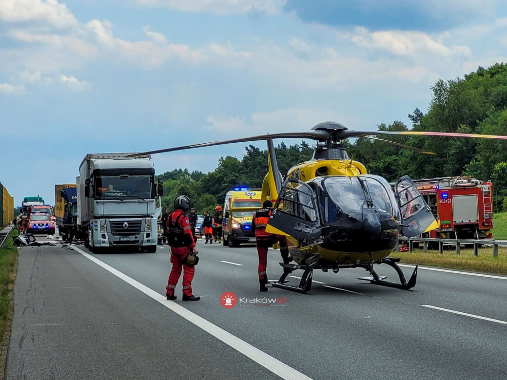 Wypadek na autostradzie A4. Zginął kierowca