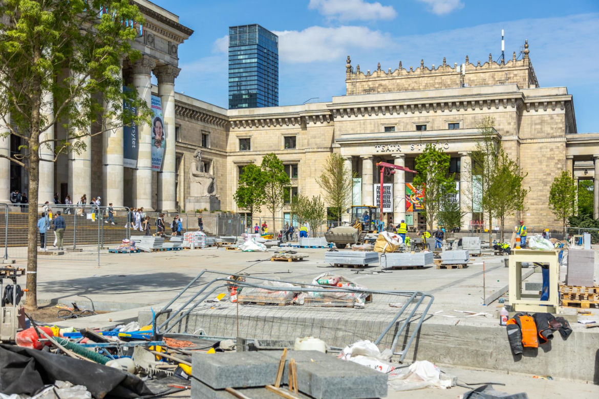 Plac Centralny w Warszawie pod koniec budowy