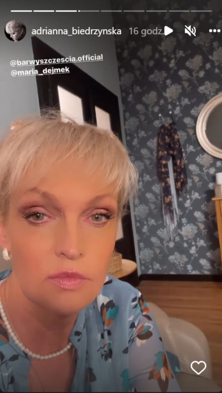 Barwy szczęścia. Adrianna Biedrzyńska (Małgorzata) na planie