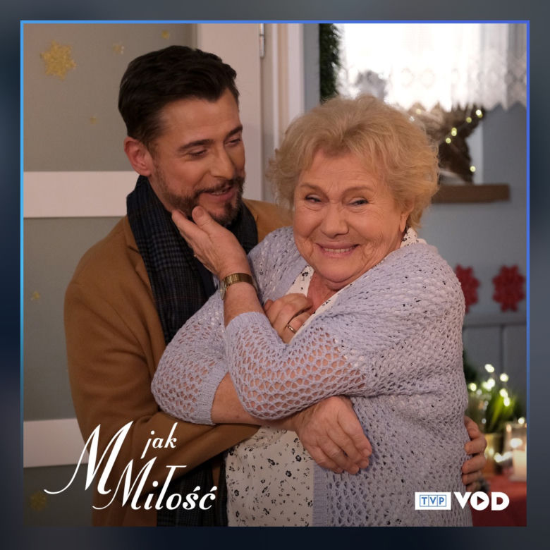 M jak miłość świąteczny odcinek specjalny. Wigilia Mostowiaków. Marek (Kacper Kuszewski), Barbara (Teresa Lipowska)