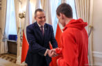 Kacper Tomasiak i skoczkowie u prezydenta