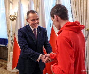 Kacper Tomasiak i skoczkowie u prezydenta
