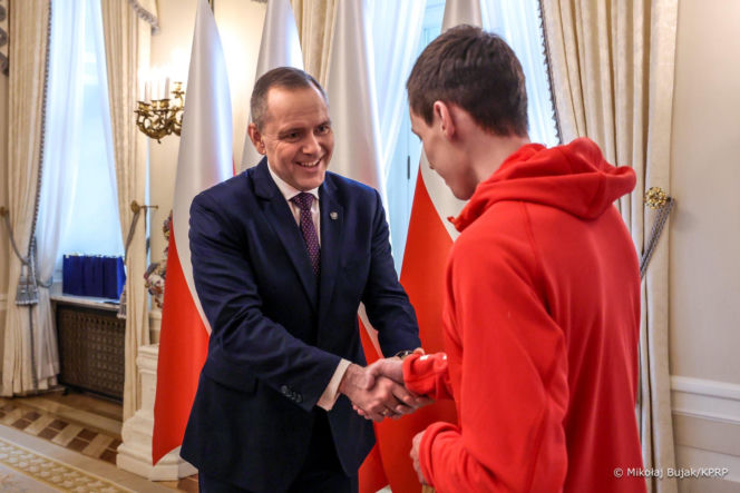 Kacper Tomasiak i skoczkowie u prezydenta