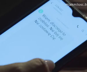 M jak miłość, sms od Łukasza do Patrycji 