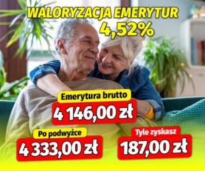 Waloryzacja emerytur 4,52%