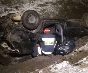 Podlaskie. Pijany 30-latek wjechał na remontowany odcinek drogi.