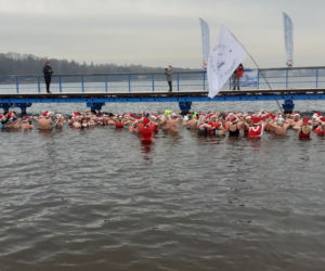 Morsy zbierały w lodowatej wodzie na rzecz iławskiego schroniska