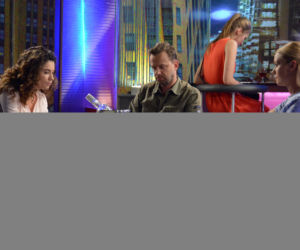 Pierwsza miłość. Paulina (Julia Pogrebińska), Norbert (Łukasz Konopka), Emilka (Anna Ilczuk)