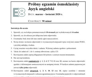 Probny egzamin ósmoklasisty 2020 angielski
