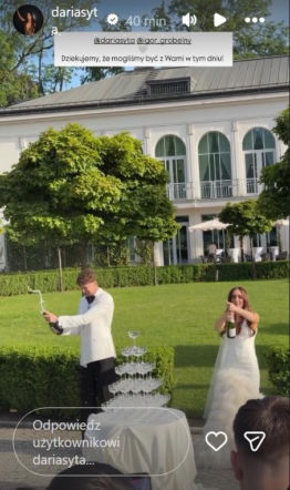 Tak hulały gwiazdy na weselu Darii Sytej i Igora Grobelnego. Szampan lał się strumieniami!