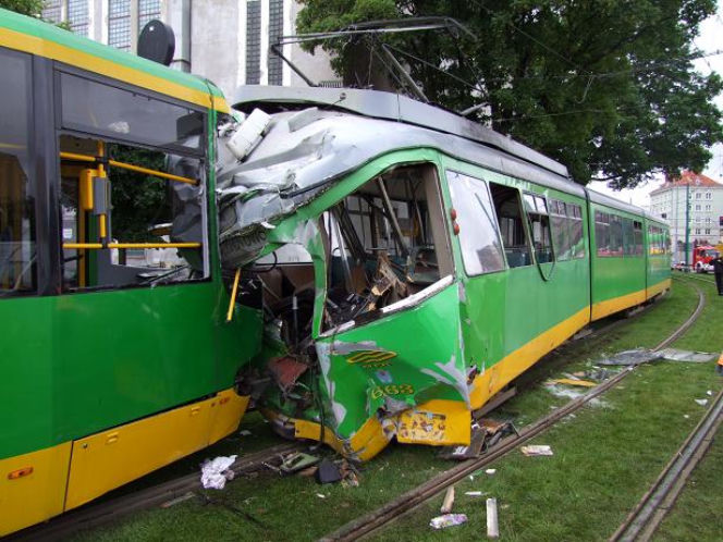 Poznań: Zderzenie dwóch tramwajów