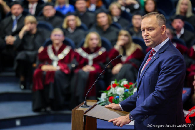 Nawrocki zwrócił się do studentów. Gościł na inauguracji roku akademickiego w Gorzow…