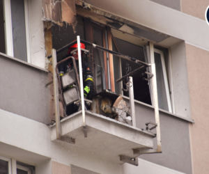 Pożar w centrum Warszawy. Balkon płonął jak pochodnia