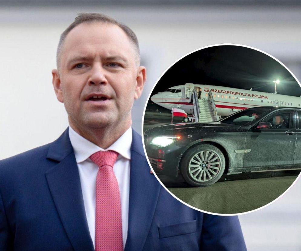 Burza po zdjęciu auta podstawionego dla Nawrockiego na lotnisku w Rydze