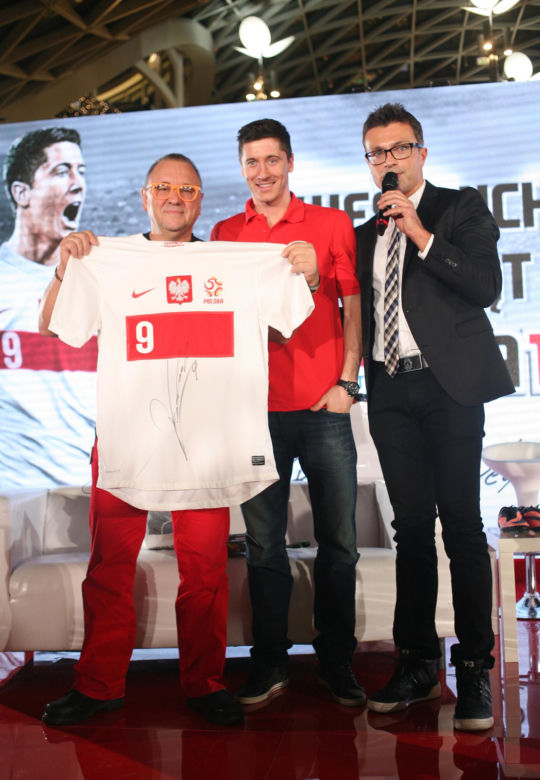 Jerzy Owsiak w koszulce Ruchu Chorzów
