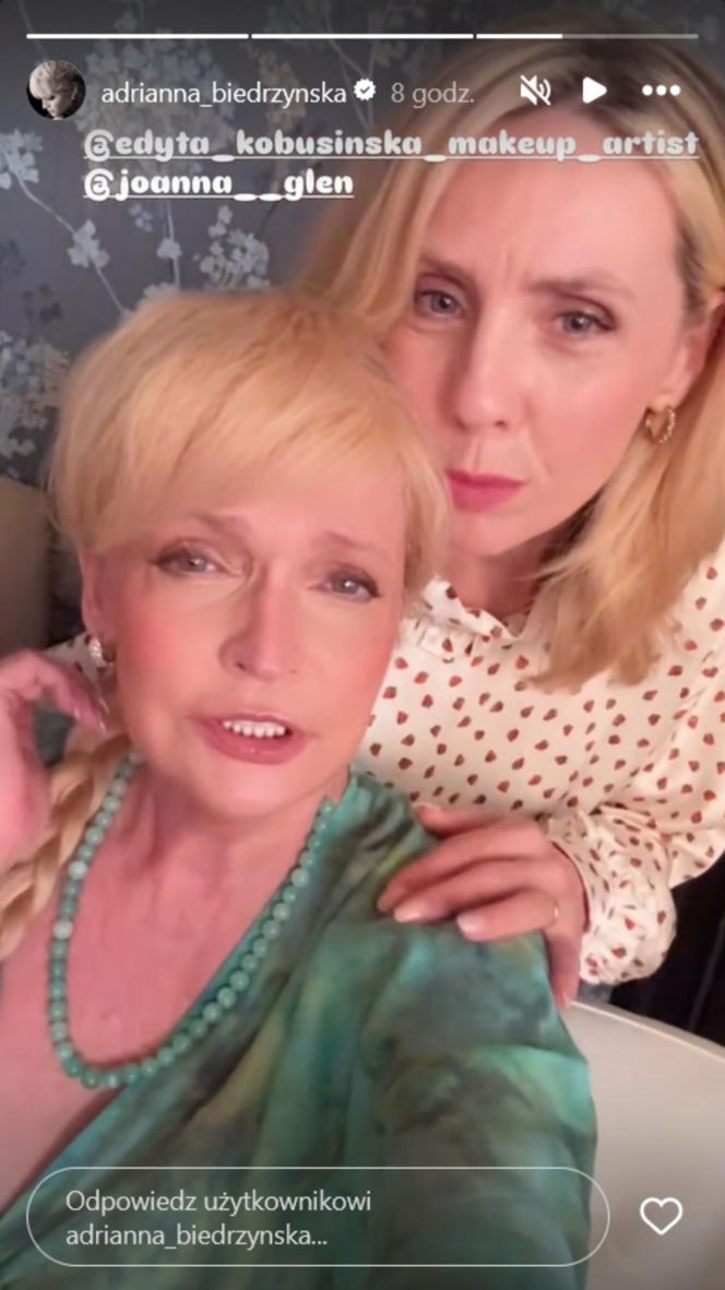 Barwy szczęścia nowy sezon na planie. Małgorzata (Adrianna Biedrzyńska), Malwina (Joanna Gleń)