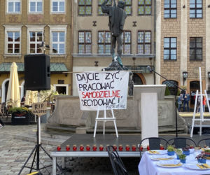 Protest branży gastronomicznej w centrum Poznania