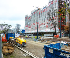 Tramwaj wzdłuż ul. Rakowieckiej w Warszawie - budowa