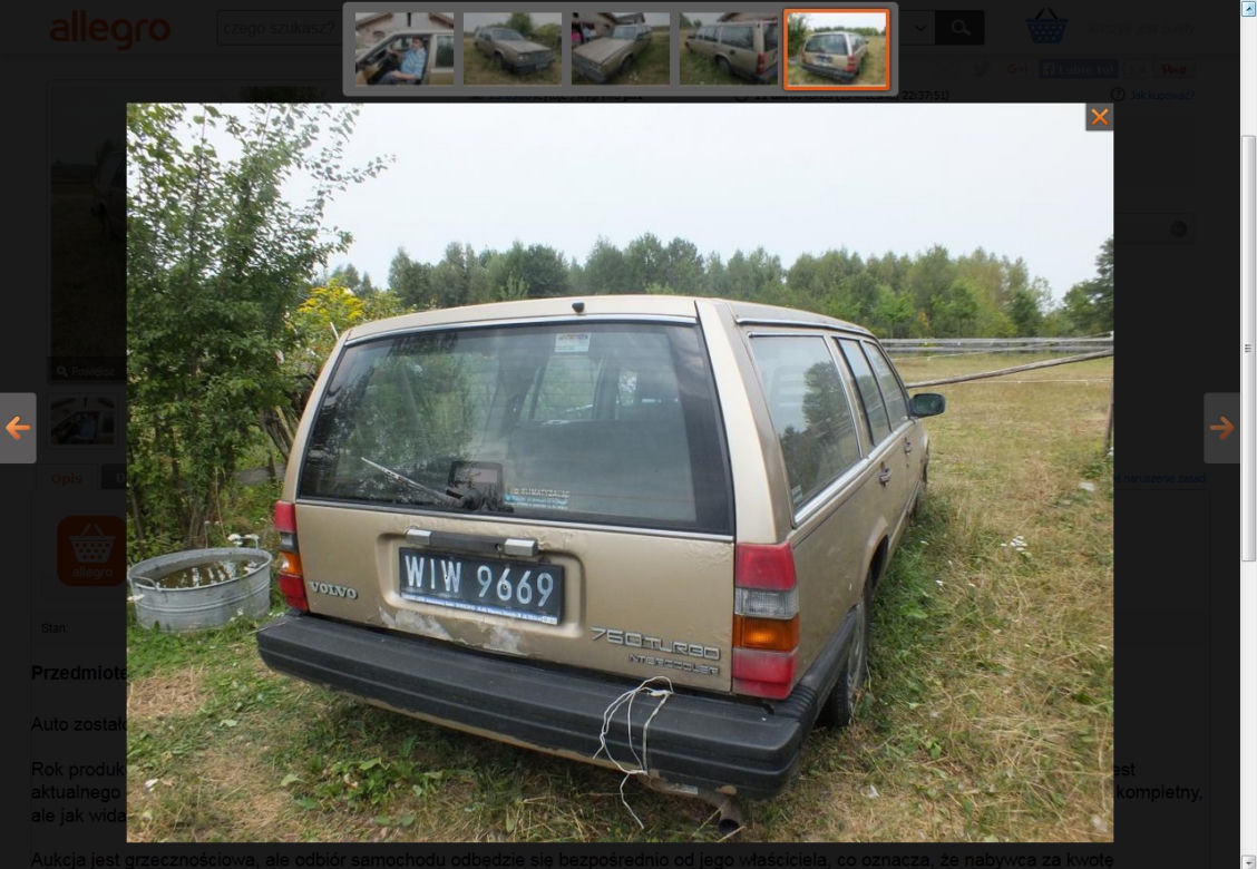 Volvo 740 kombi Janusza Rewińskiego na sprzedaż