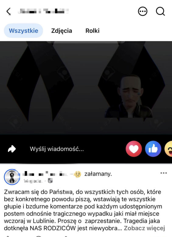 Wiktoria zginęła w wypadku. Jej tata apeluje