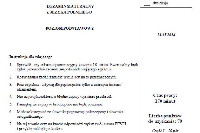 Matura 2014 język polski