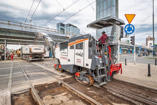 Prace tramwajarzy w Alejach Jerozolimskich