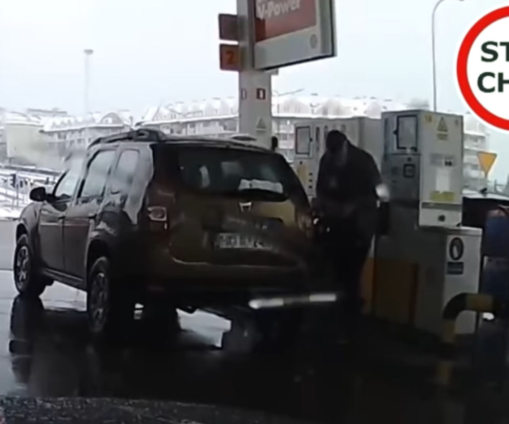Zapalniczką chciał rozgrzać zamek wlewu paliwa. Odpalił ją przy... dystrybutorze z gazem LPG [WIDEO]