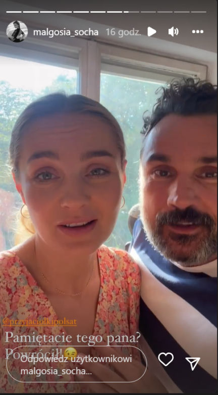 Przyjaciółki po wakacjach 2022. Inga (Małgorzata Socha), Łukasz (Piotr Jankowski)