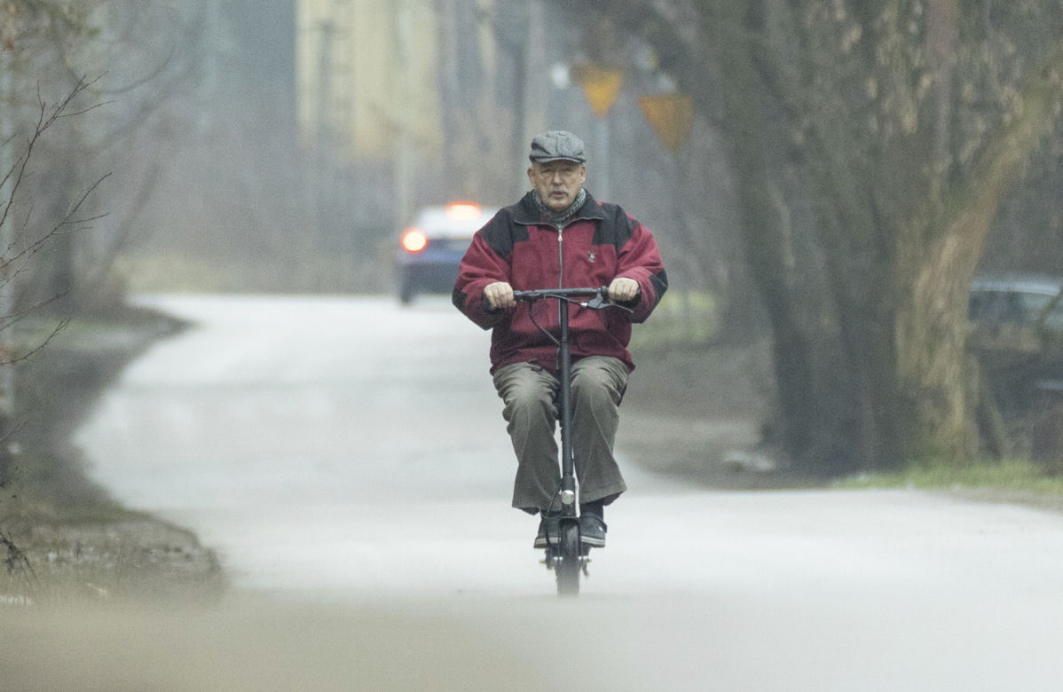 Janusz Korwin-Mikke jedzie 20 km/h i pędzi na bazar