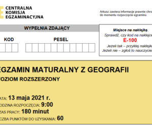 Matura geografia rozszerzona 2021 - arkusz CKE