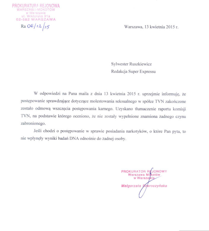 KAMIL DURCZOK NIE MOLESTOWAŁ