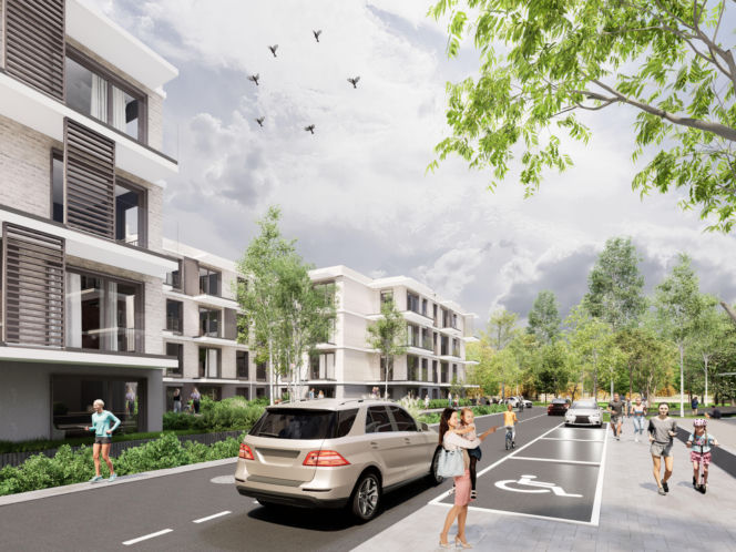 Wizualizacja nowego osiedla w dzielnicy Tłoki