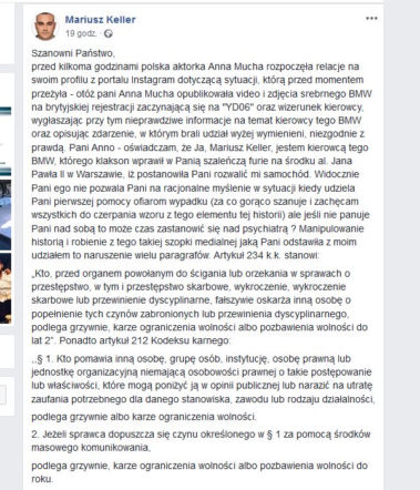 Mariusz Keller - mężczyzna, który chce pozwać Annę Muchę