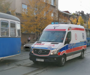 Zderzenie tramwaju z BMW w Krakowie