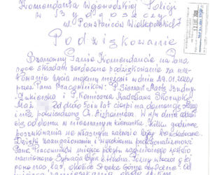 List, który wzrusza do łez. Policjanci dostali podziękowania za pomoc i opiekę