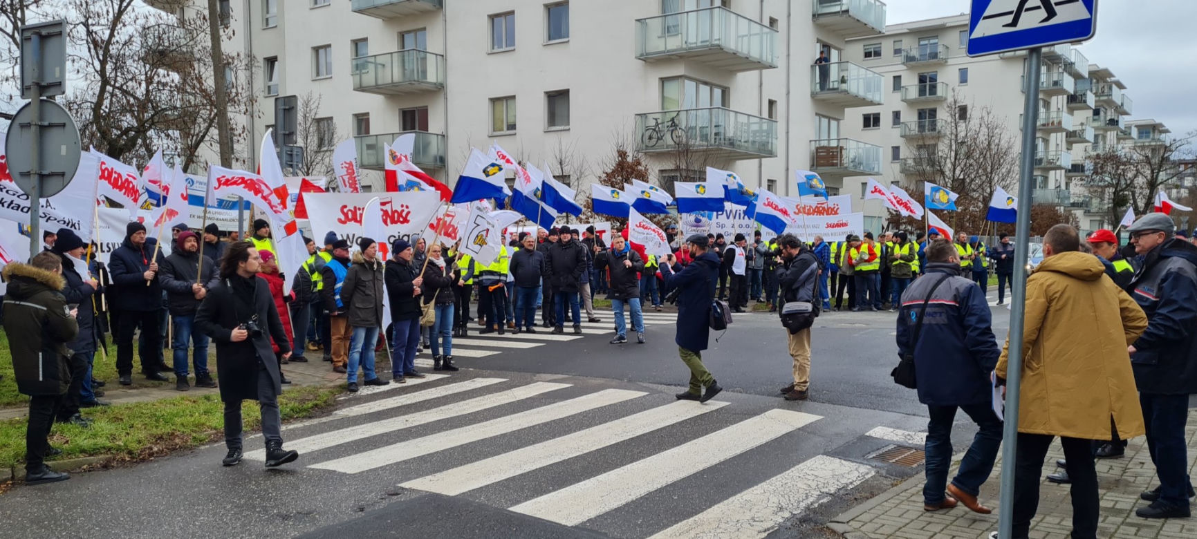 Protest pracowników wodociągowych w Poznaniu