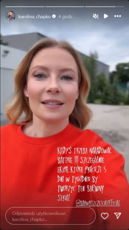 Barwy szczęścia nowy sezon. Dominika (Karolina Chapko) na planie