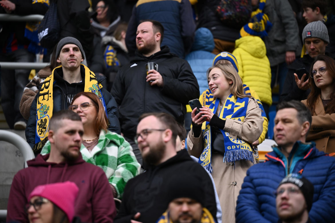 Arka Gdynia - Widzew Łódź: Zdjęcia kibiców i zawodników z meczu 25. kolejki PKO BP Ekstraklasy
