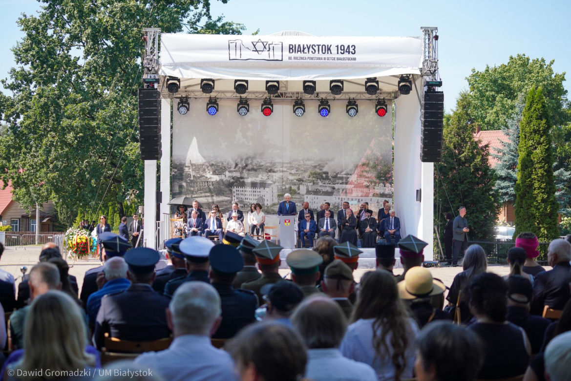 80. rocznica Powstania w Getcie Białostockim. Tak wyglądały uroczystości upamiętniające [ZDJĘCIA]