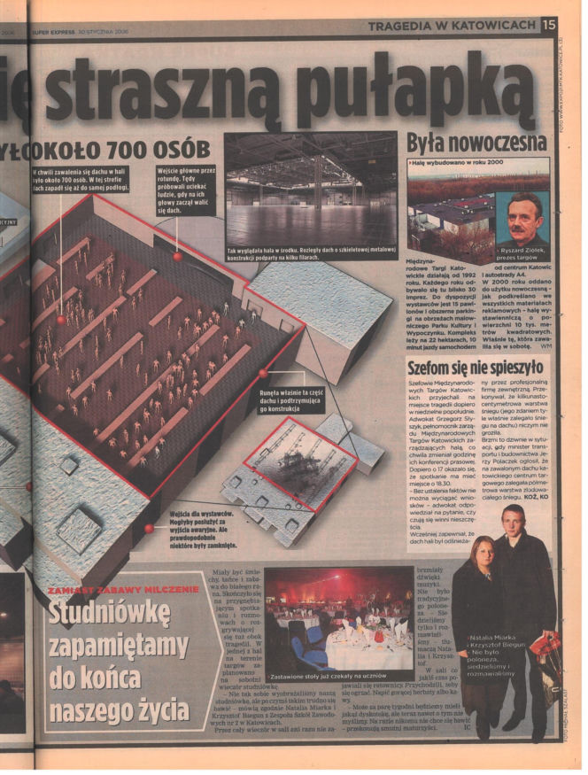 Zawalenie hali w Katowicach - archiwalne wydania "Super Expressu"