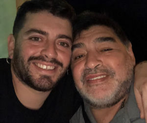 Diego Maradona Junior z ojcem
