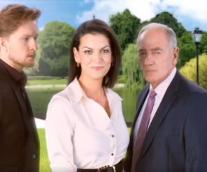 Nowa czołówka M jak miłość. Łukasz (Jakub Józefowicz), Patrycja (Alżbeta Lenska), Jerzy Argasiński (Karol Strasburger)