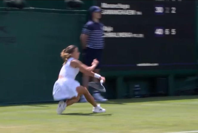 Maja Chwalińska upadek na Wimbledonie