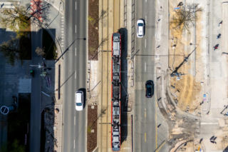 Budowa przejścia dla pieszych przez ul. Marszałkowską w Warszawie na wysokości ul. Sienkiewicza