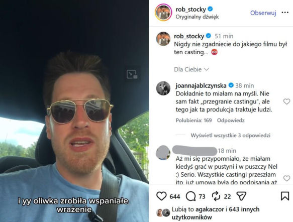Robert Stockinger opowiedział o castingu córki. Rolę miała mieć w kieszeni, kiedy "ktoś z produkcji podstawił dziecko". Jabłczyńska też skomentowała