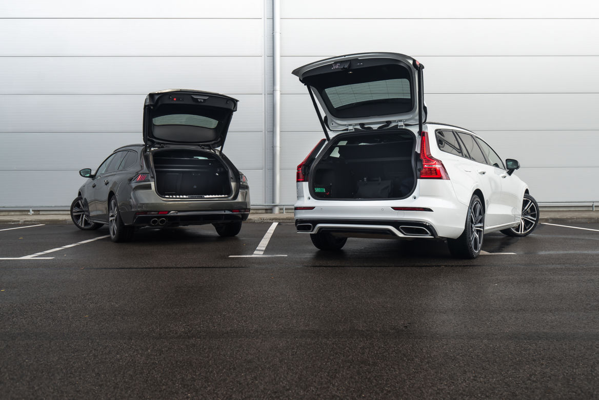 Volvo V60 T8 Twin Engine AWD R-Design AT8 vs. Peugeot 508 SW GT 2.0 BlueHDI 177 KM AT8