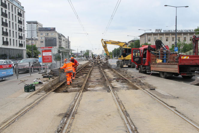 Remont torów na Jerozolimskich