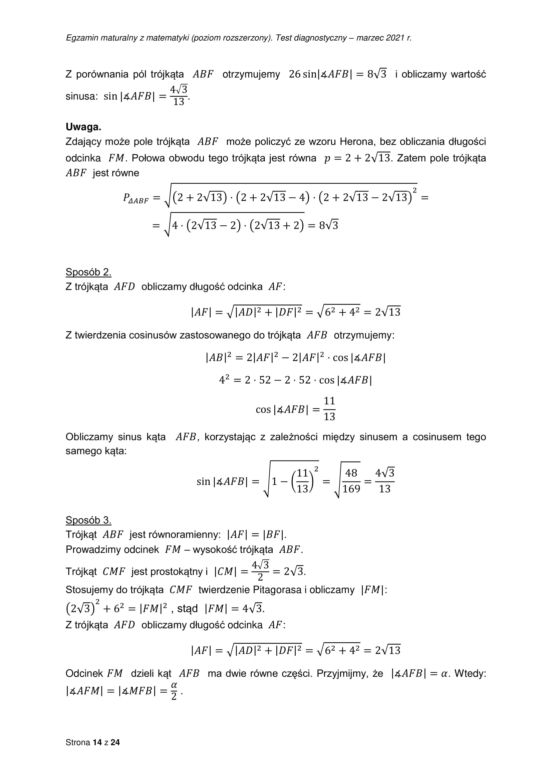 Matura próbna 2021: Matematyka [POZIOM ROZSZERZONY] ODPOWIEDZI I ROZWIĄZANIA