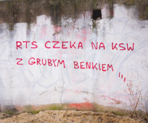 Widzew nosi czapkę z dupki od chleba, a ŁKS je komary... Derby Łodzi na murach